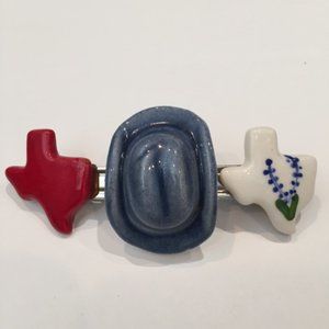 TEXAS Motif Vintage Hair Barrette